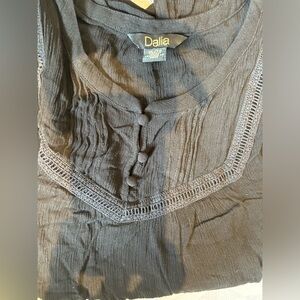 Dalia black ruffle top